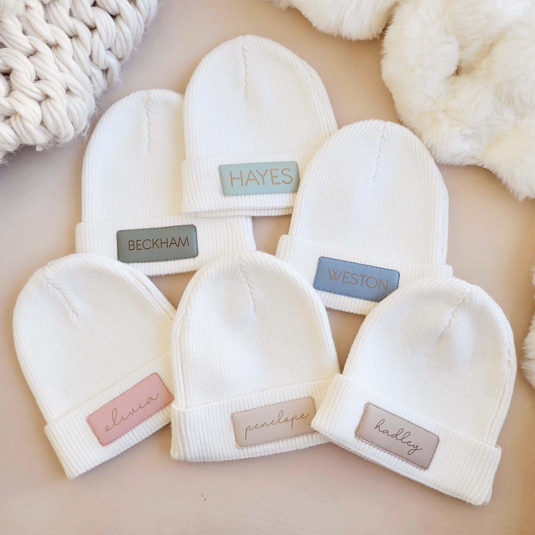  Personalized Leather Patch Beanie | All Colors、mySite、layawaytickets