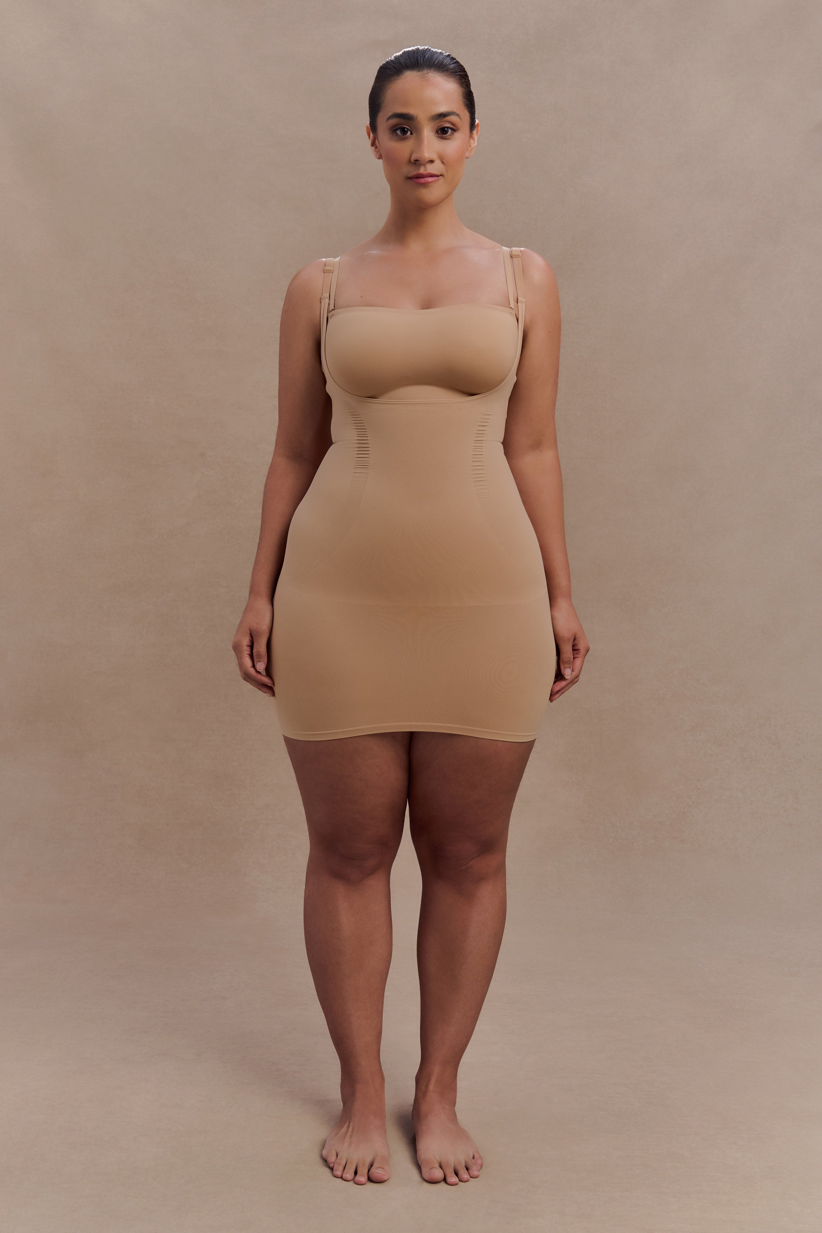 Jocelyn Backless Shapewear Mini Dress - Beige、mySite、solidvoid