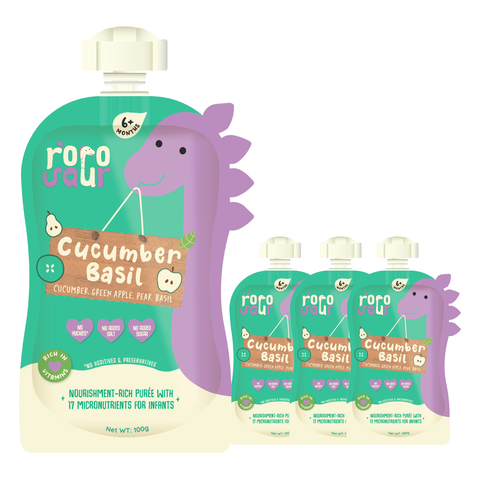 Baby Food | Kids Healthy Snacks | Fruit and Vegetable Puree | Cucumber Basil | 100 g、mySite、camillekostekn