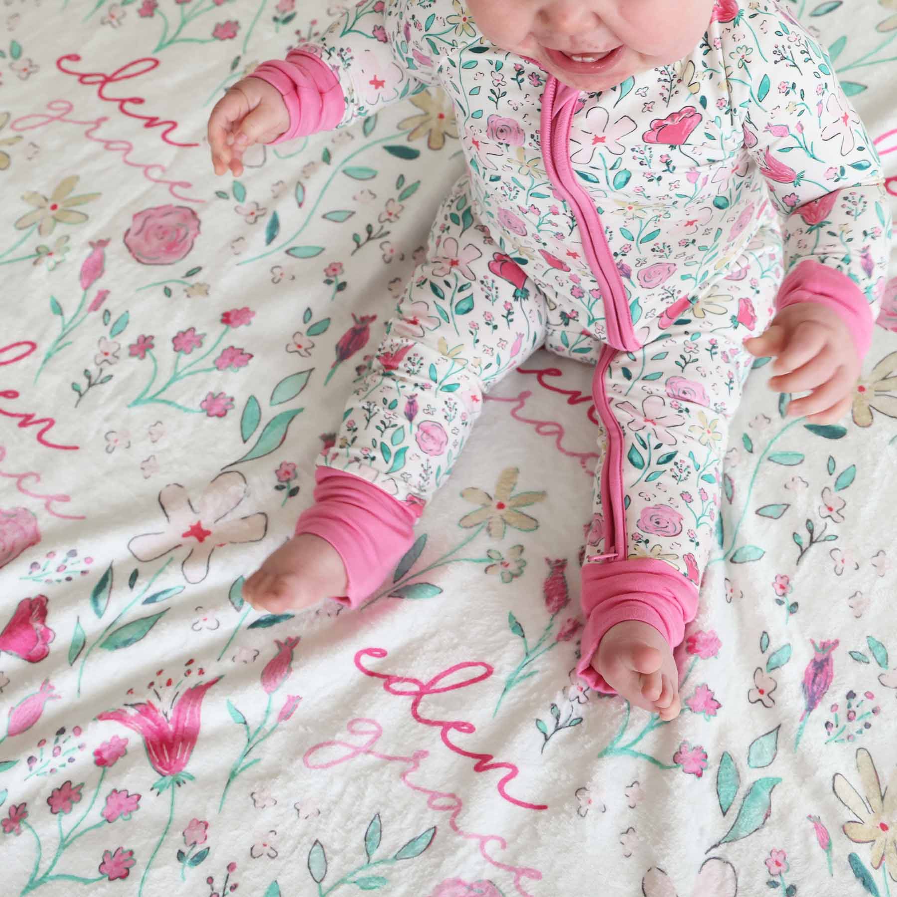  Paris Petals Personalized Kids Blanket、mySite、layawaytickets