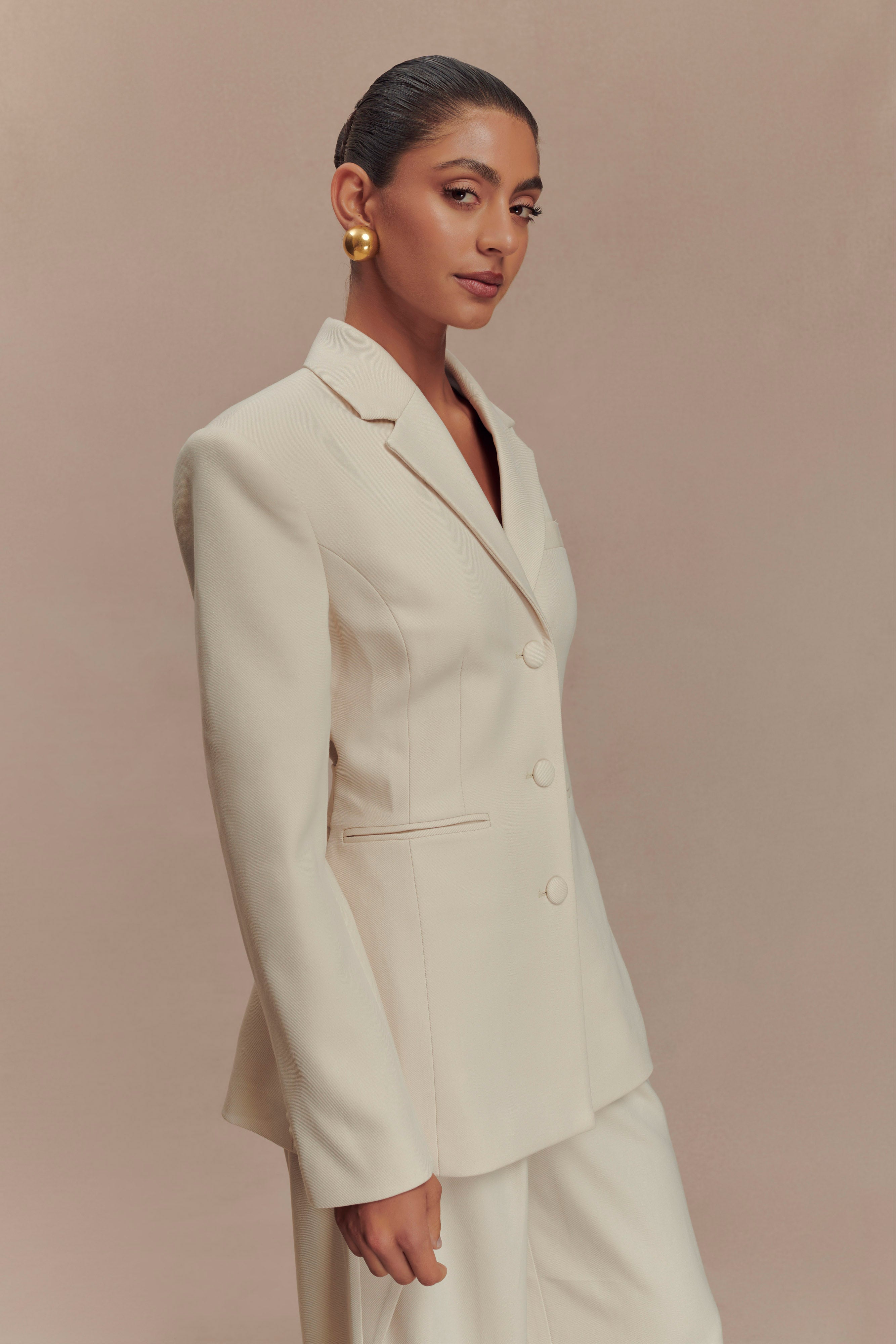 Bellamy Cinched Blazer - Buttermilk、mySite、solidvoid