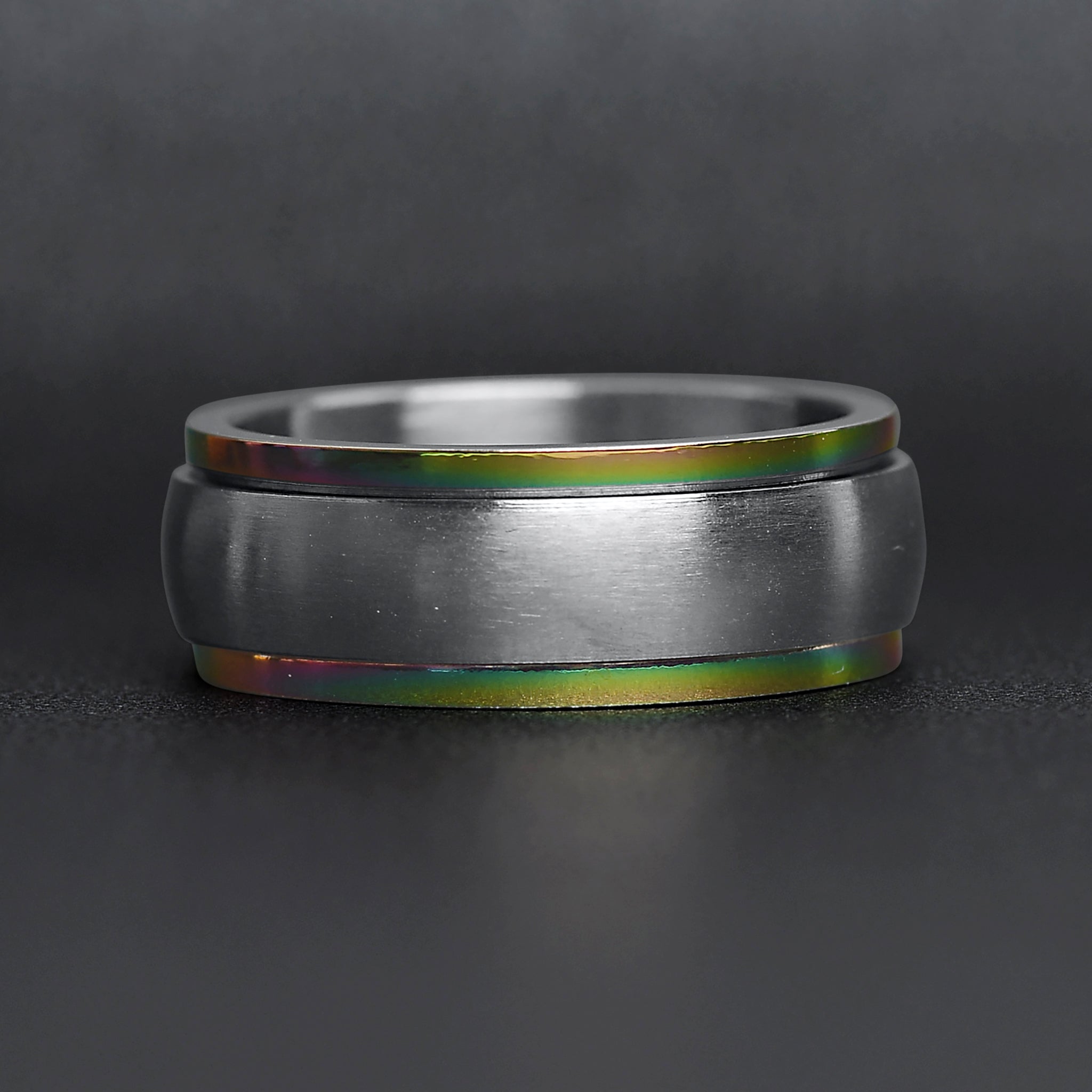 Stainless Steel Rainbow Edge Polished Spinner Center Ring / SRJ9003、mySite、dreamappss