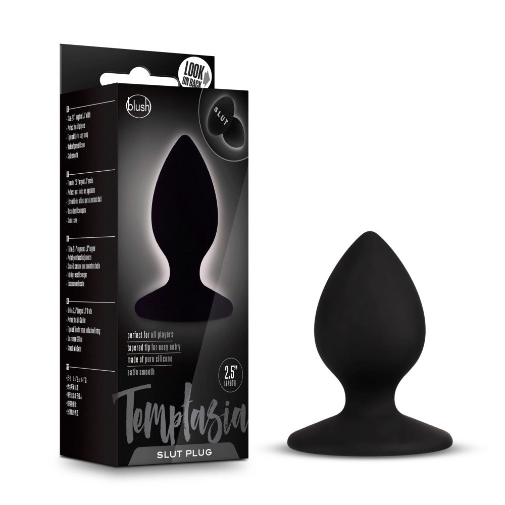 Temptasia By Blush® | Slut Black 2.5-Inch Anal Plug With Suction Cup Base、mySite、bottomscart