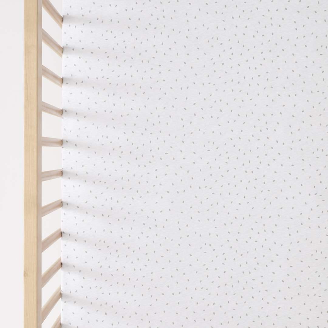  The Little Green Sheep Organic Cot & Cot Bed Fitted Sheet - White Rice、mySite、merchandisen