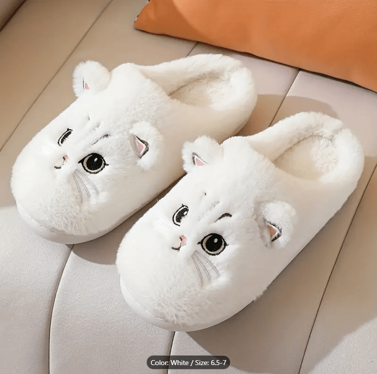 Plush Cat Slippers Super Soft & Comfortable、mySite、g9winljtr