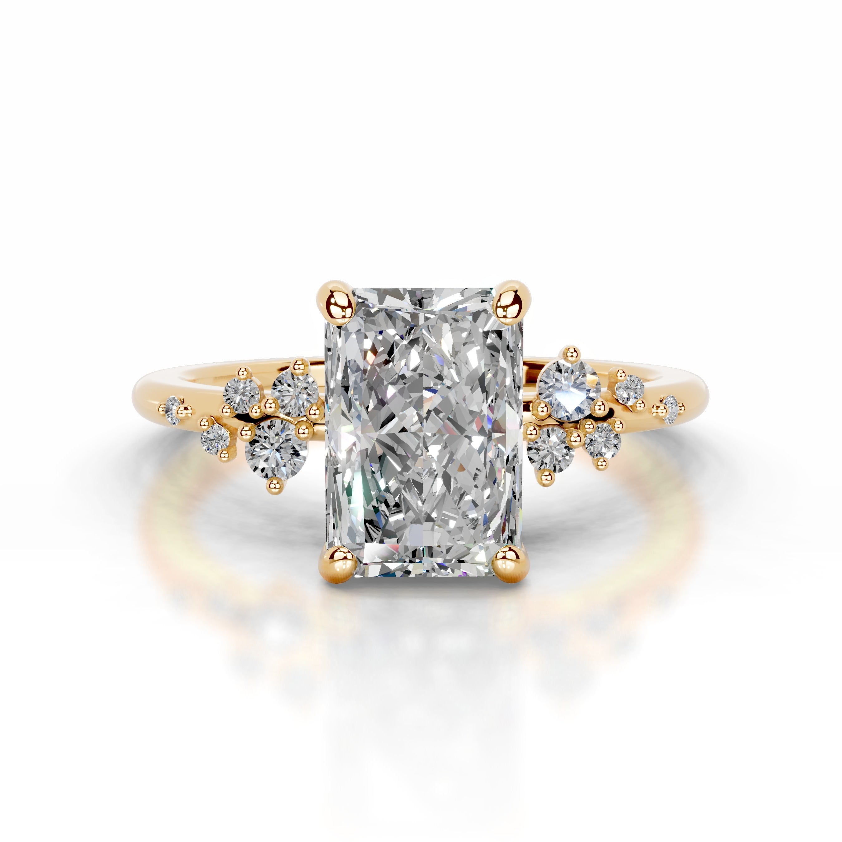 Maisie Moissanite & Diamonds Ring - 18K Yellow Gold、mySite、hinf8tx79