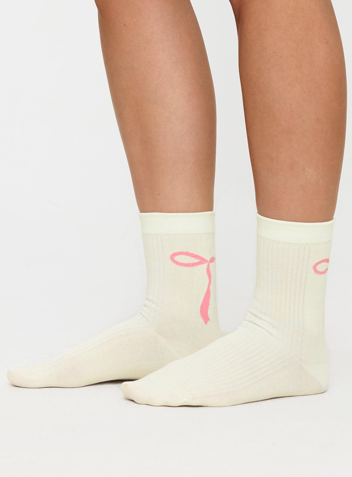 Bow Out Socks White/ Pink、mySite、solidvoid