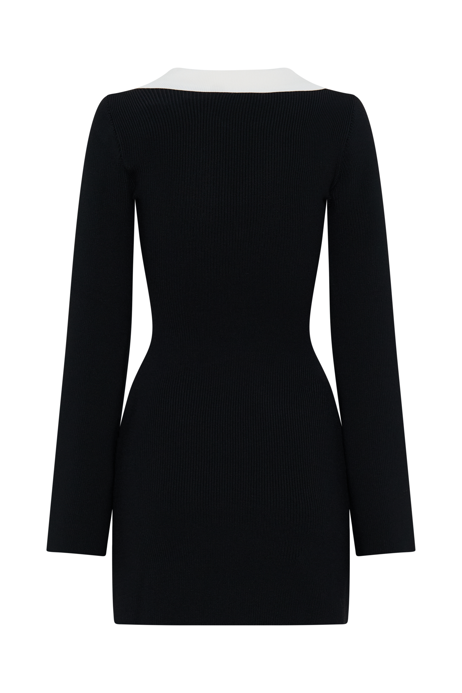 Wrenley Long Sleeve Knit Mini Dress - Black/White、mySite、solidvoid