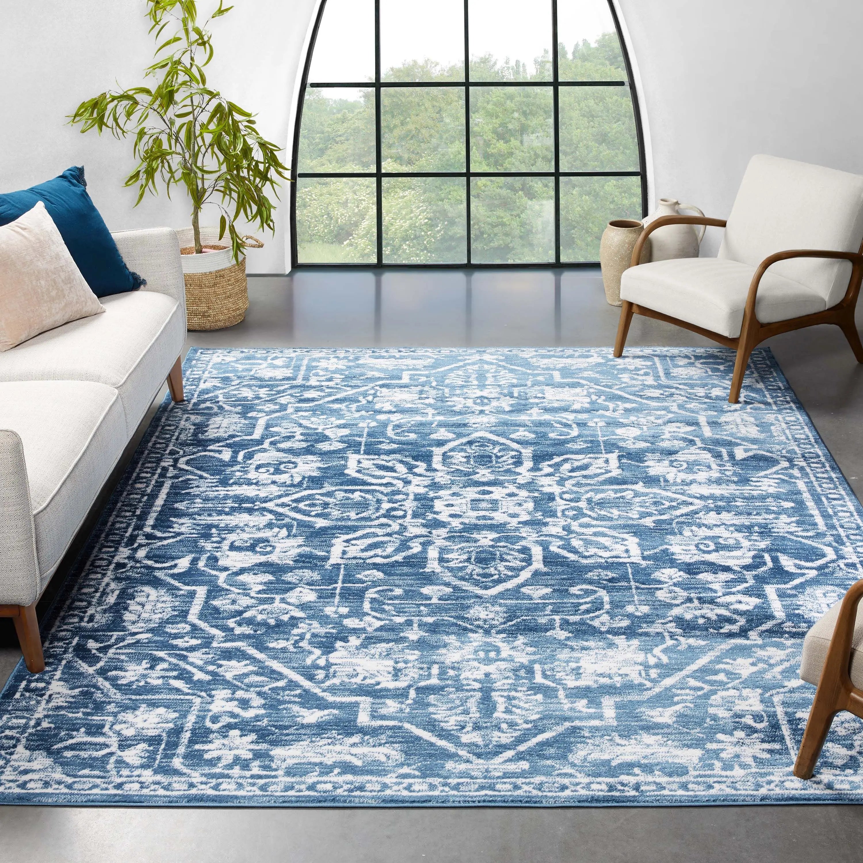 Disa Vintage Medallion Light Blue Soft Rug By Chill Rugs、mySite、gigharbornorthrealestate