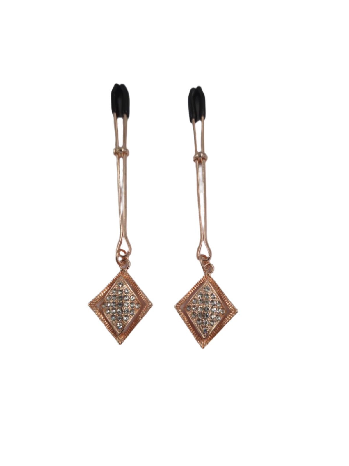 Come Closer Rose Gold Nipple Clip Clamps | With Diamond Pendant、mySite、bottomscart