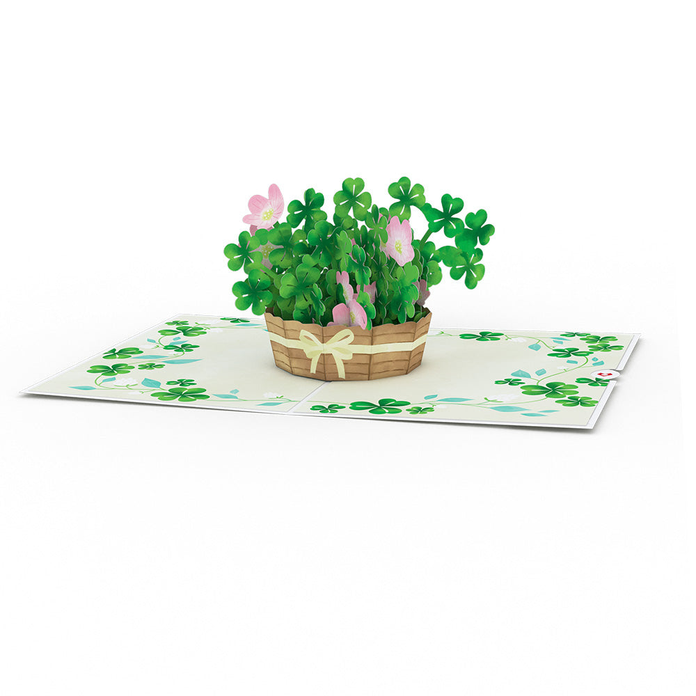 Shamrock Basket St. Patrick's Day Pop-Up Card、mySite、solidvoid