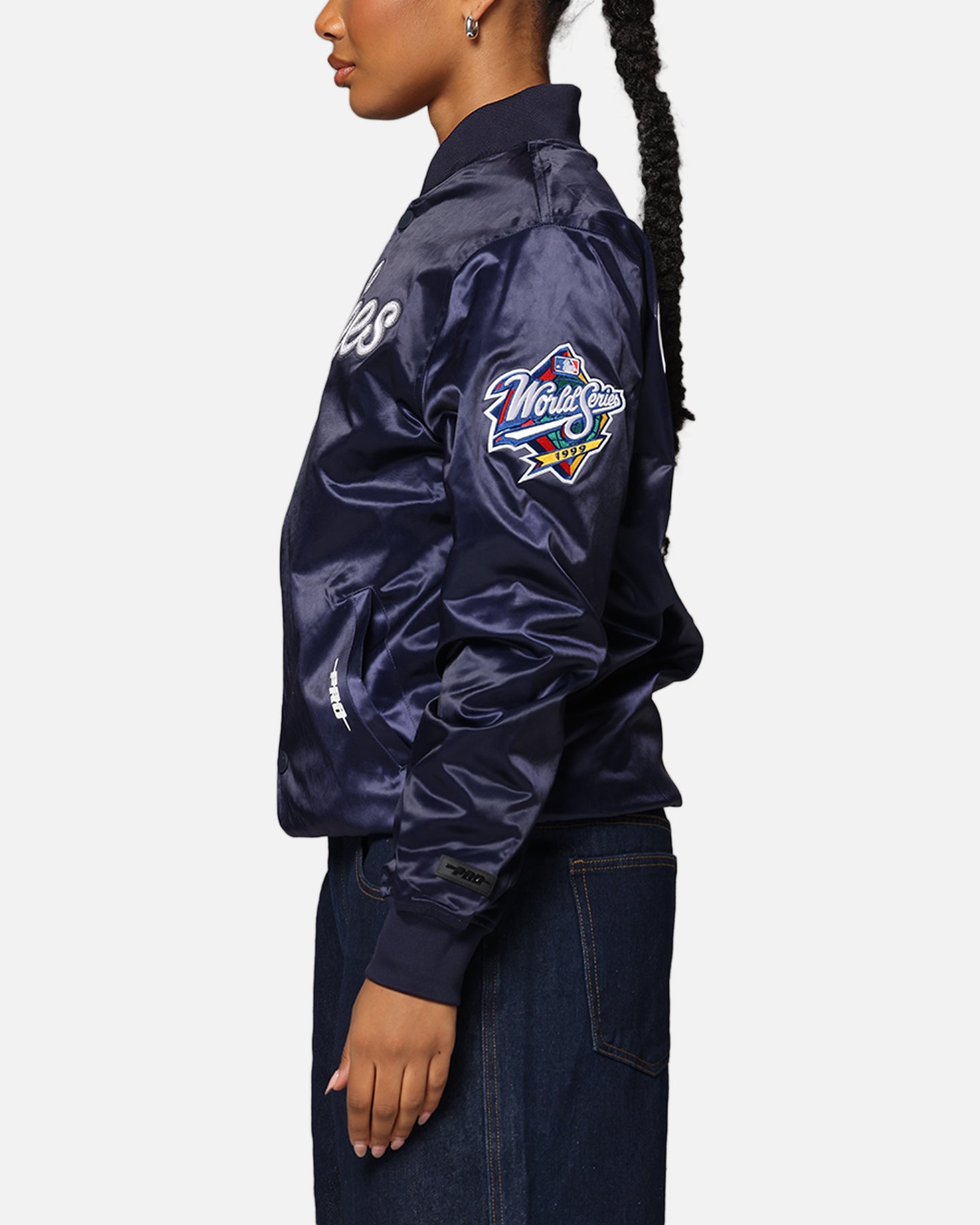 Pro Standard New York Yankees Roses Satin Jacket Navy、mySite、zt4zffjzw