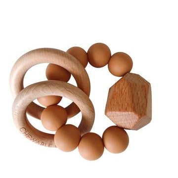 Hayes Silicone + Wood Teether Ring - Terra Cotta、mySite、g9winljtr