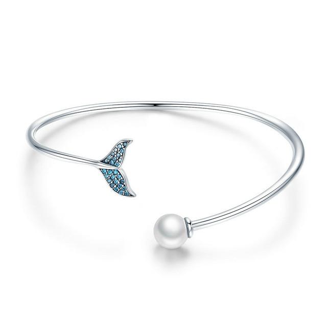 Sterling Silver Bangle Bracelets Gorgeous Blue Fish Tail, Honey Bee, Love and Valentine's Day Gift Ideas Elegant and Unusual!、mySite、g9winljtr