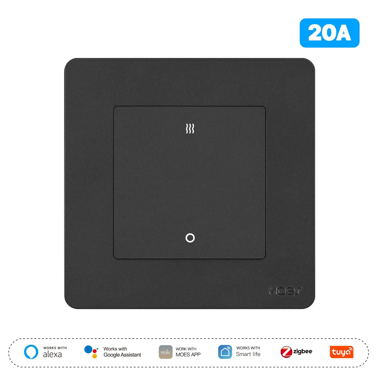 Star Ring ZigBee Smart Double Pole Heater/AC Switch 20A High Load With Electricity Monitor EU Standard、mySite、fannypackpong