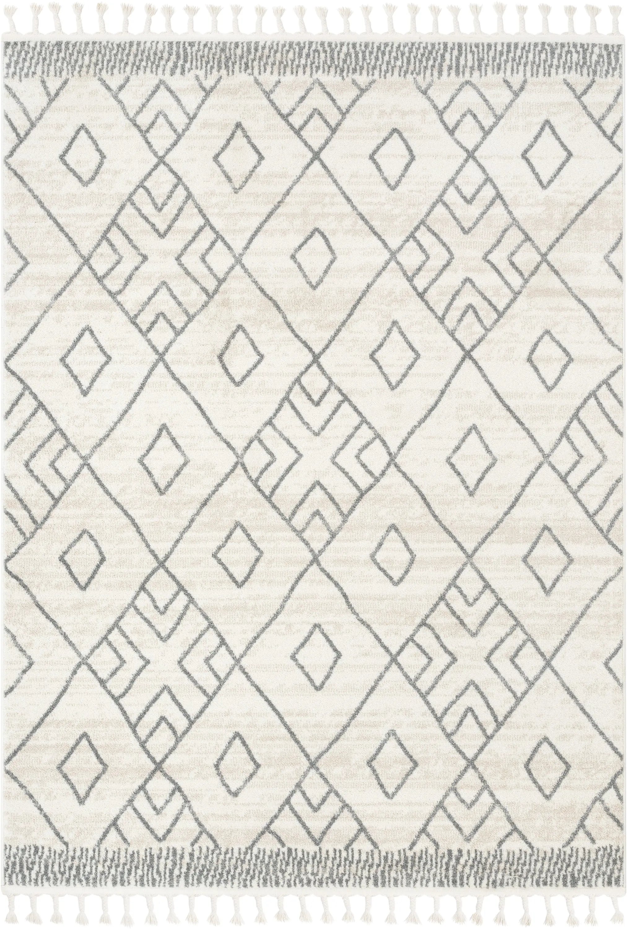 Diodelly Moroccan Lattice Trellis Ivory Grey Rug、mySite、gigharbornorthrealestate