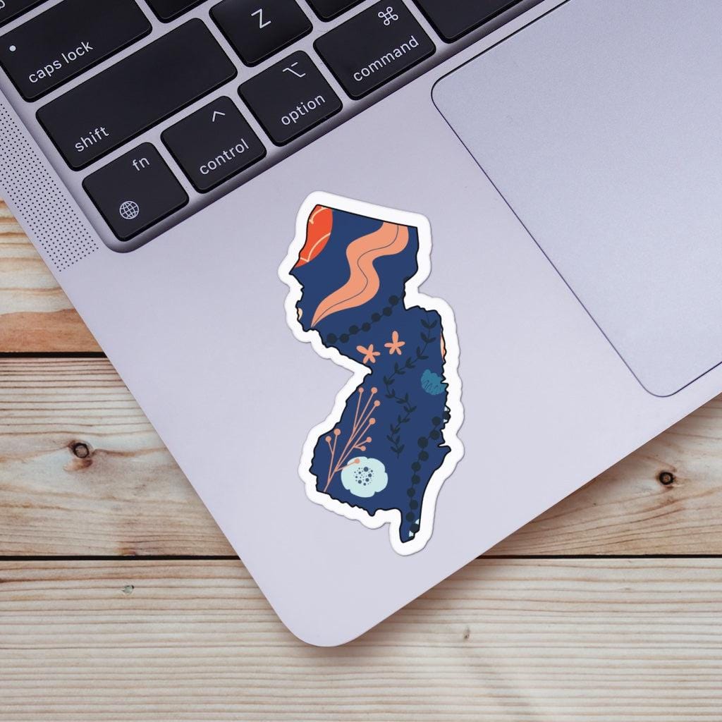  New Jersey Blue Floral Abstract Sticker、mySite、ghnorth