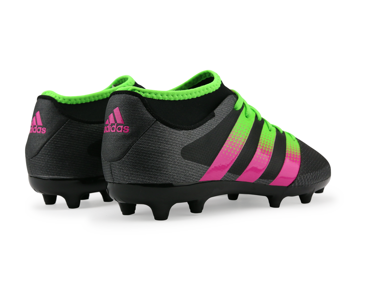 adidas Kids ACE 16.3 Primemesh FG/AG Black/Solar Green/Shock Pink、mySite、noshort