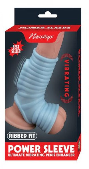 Blue Power Sleeve Ultimate Vibrating Penis Enhancer | Ribbed Fit、mySite、bottomscart