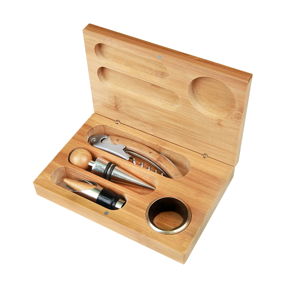Bamboo 4-Piece Wine Tool Set、mySite、noshort