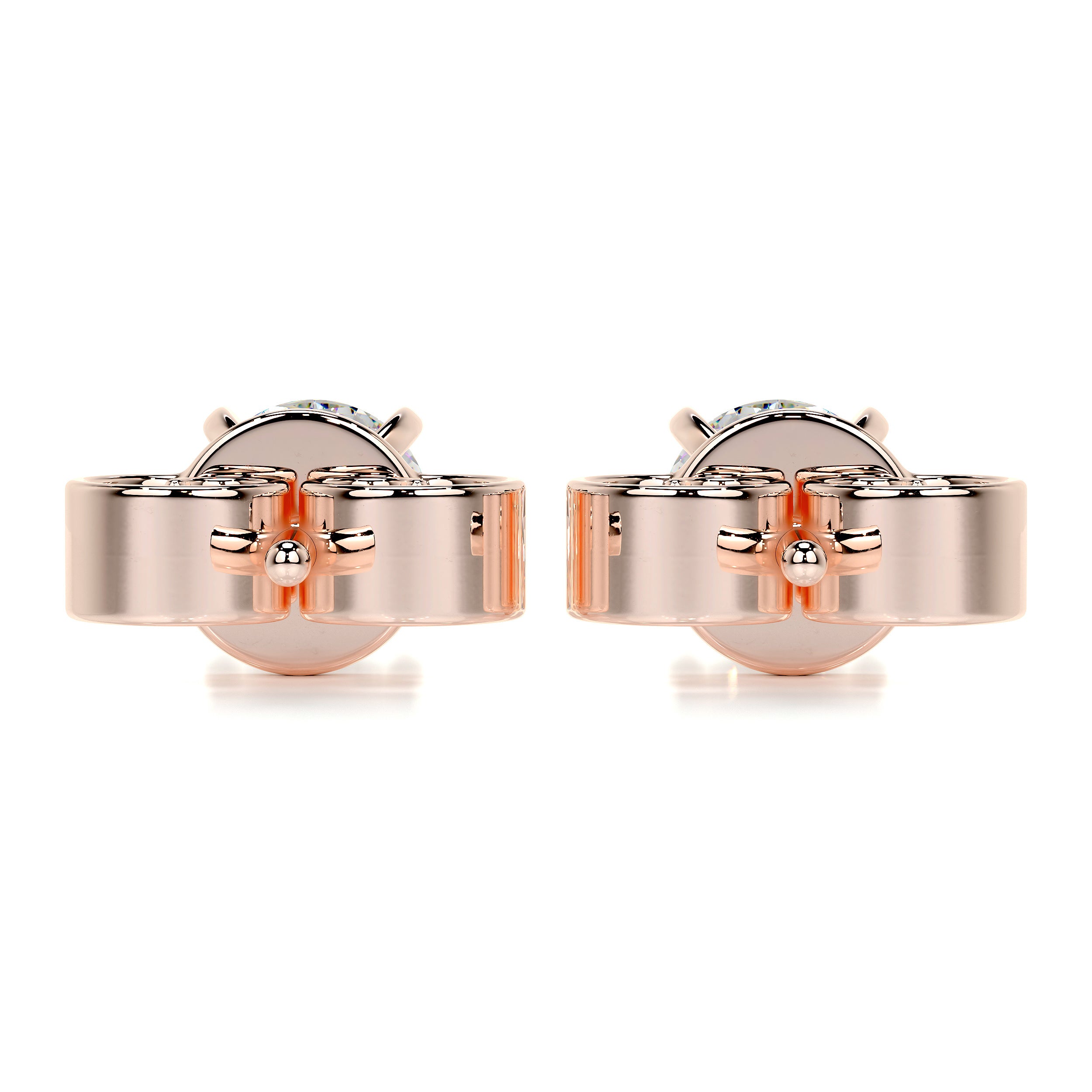Allen Moissanite Earrings (2 Carat) -14K Rose Gold、mySite、hinf8tx79