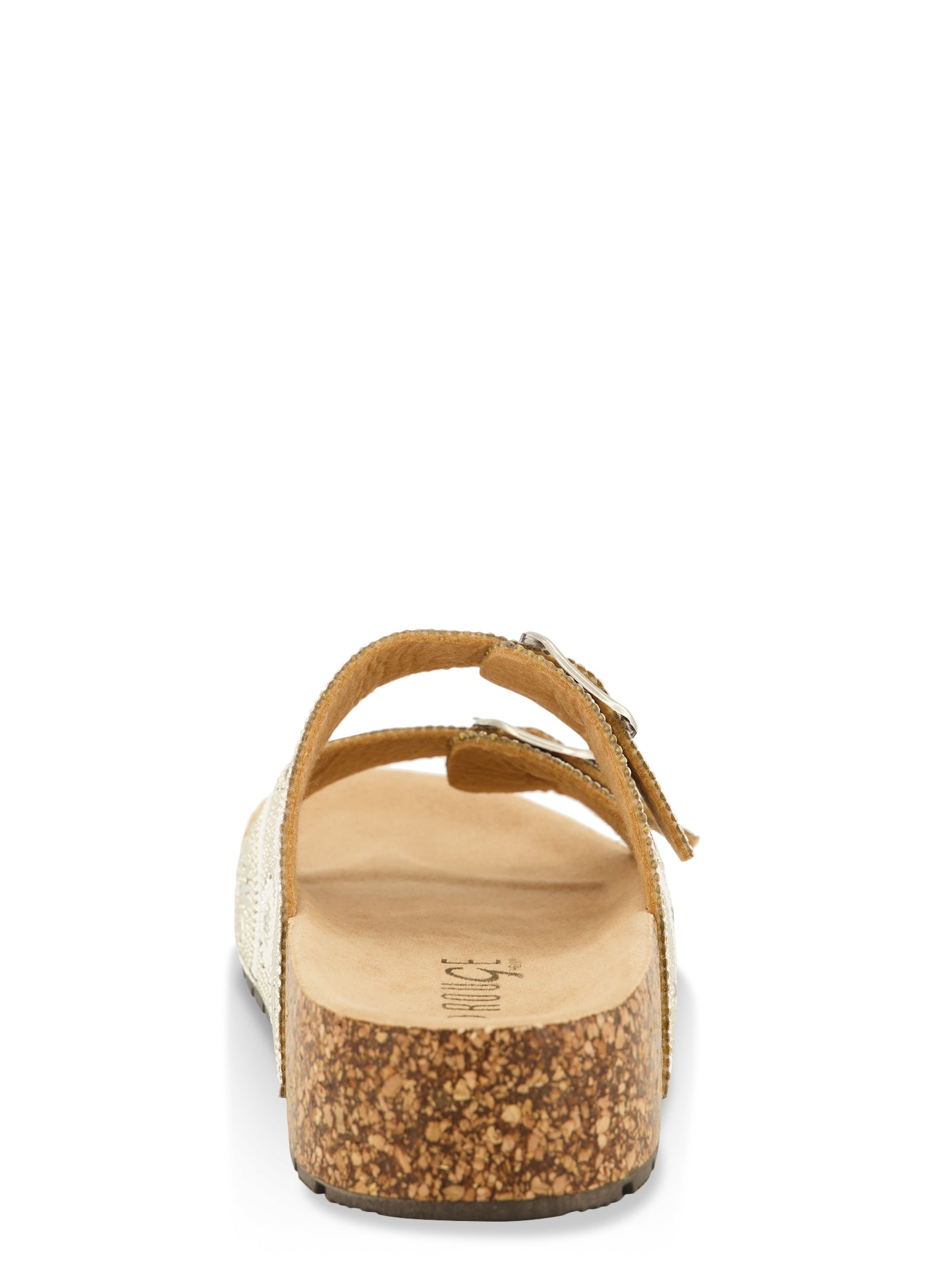 Embellished Double Band Platform Footbed Sandals、mySite、camillekostekn