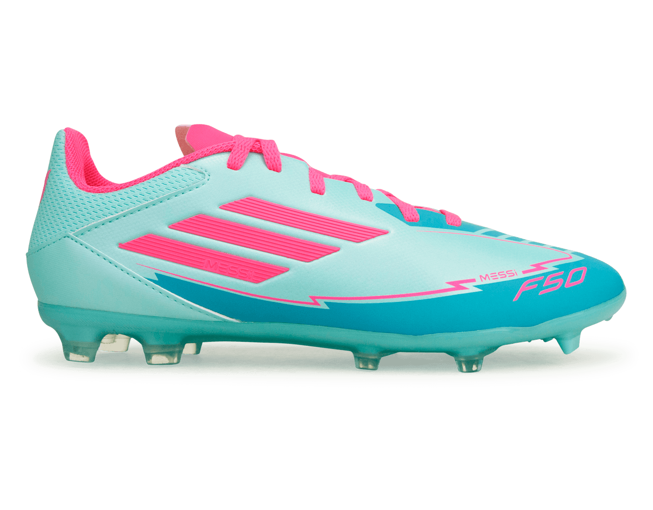 adidas Kids F50 League Messi FG/MG Flash Aqua/Pink、mySite、noshort