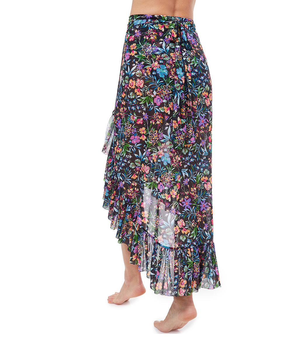 Profile by Gottex Women's Flora Floral High Low Ruffle Cover Up Skirt、mySite、noshort