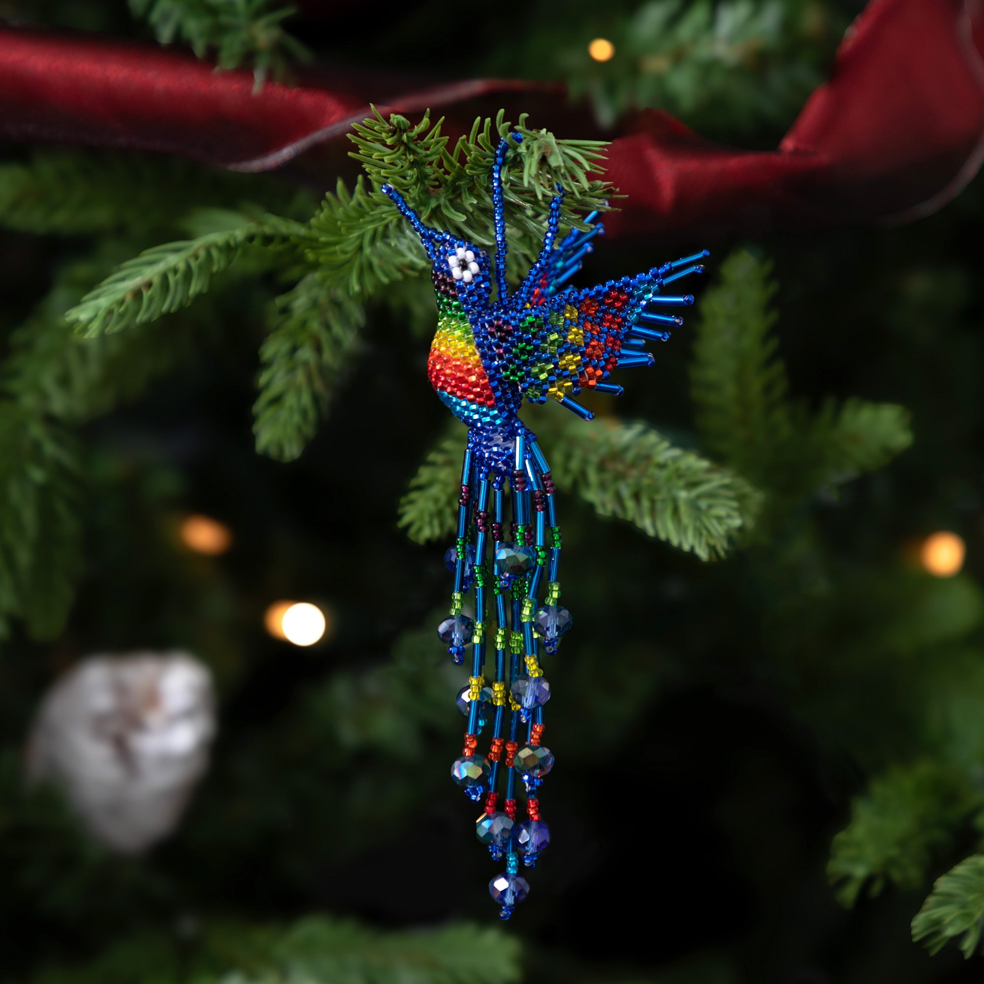 Hand Beaded Guatemalan Hummingbird Ornament、mySite、camillekostekn