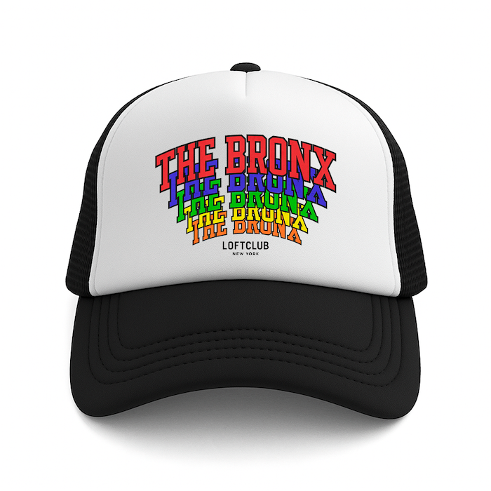 THE BRONX Stacked Multicolor Print Foam Trucker Hat (2 Shades)、mySite、vikingsvslions