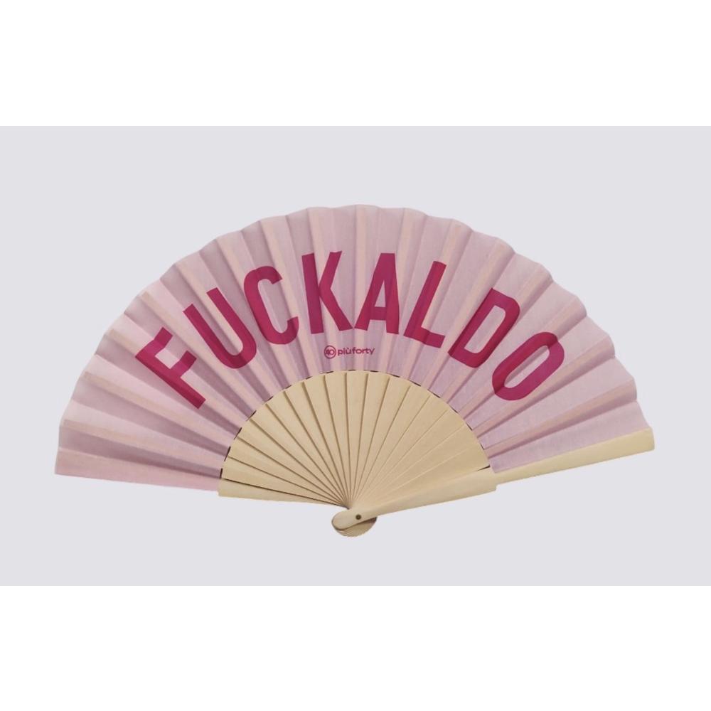 PIU' FORTY - Folding Fan Bamboo Ribs Wth Fabric Printing Fuckaldo 21Cm Long、mySite、fannypackpong