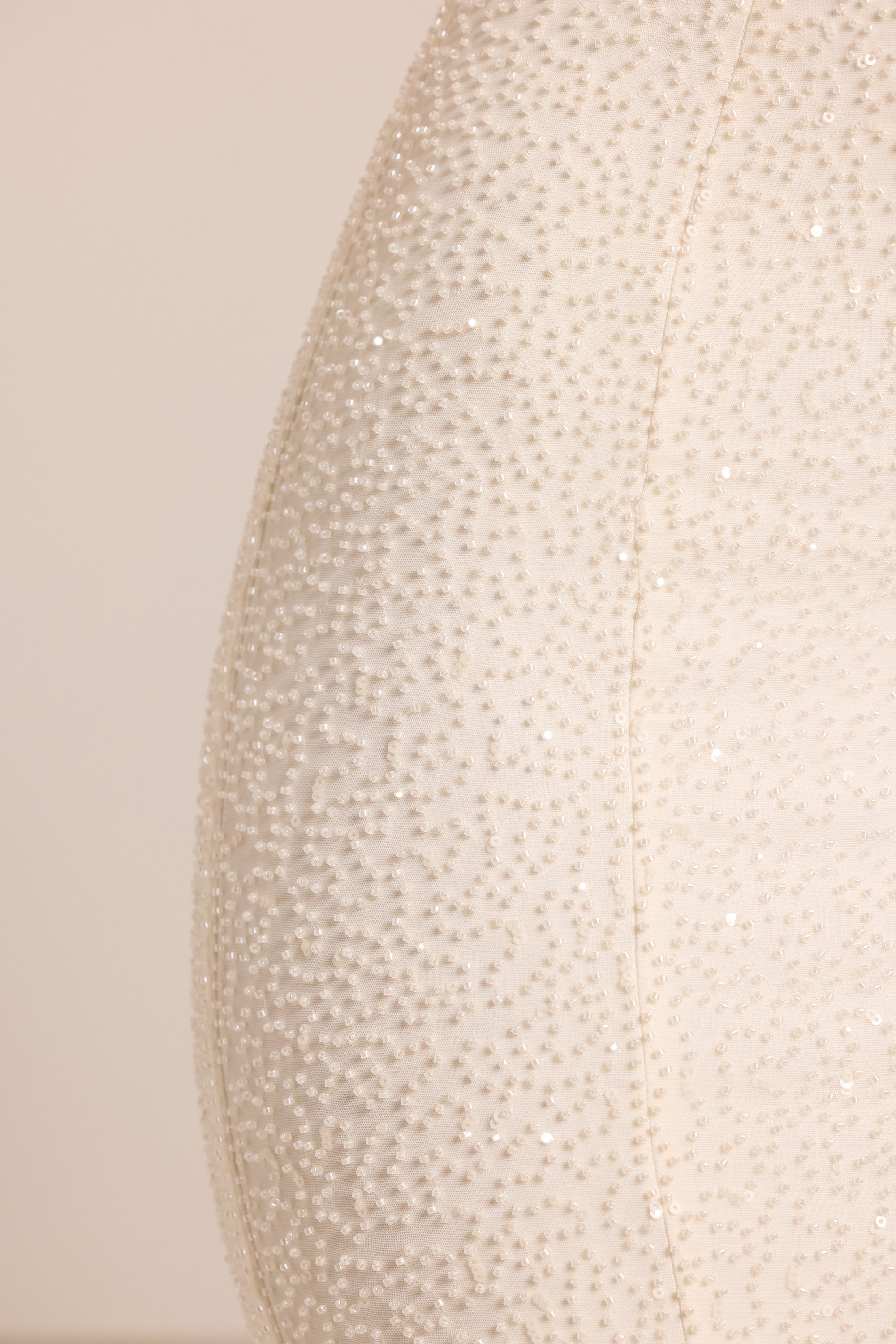 Embellished Bandeau Cowl Neck Maxi Dress in White、mySite、solidvoid