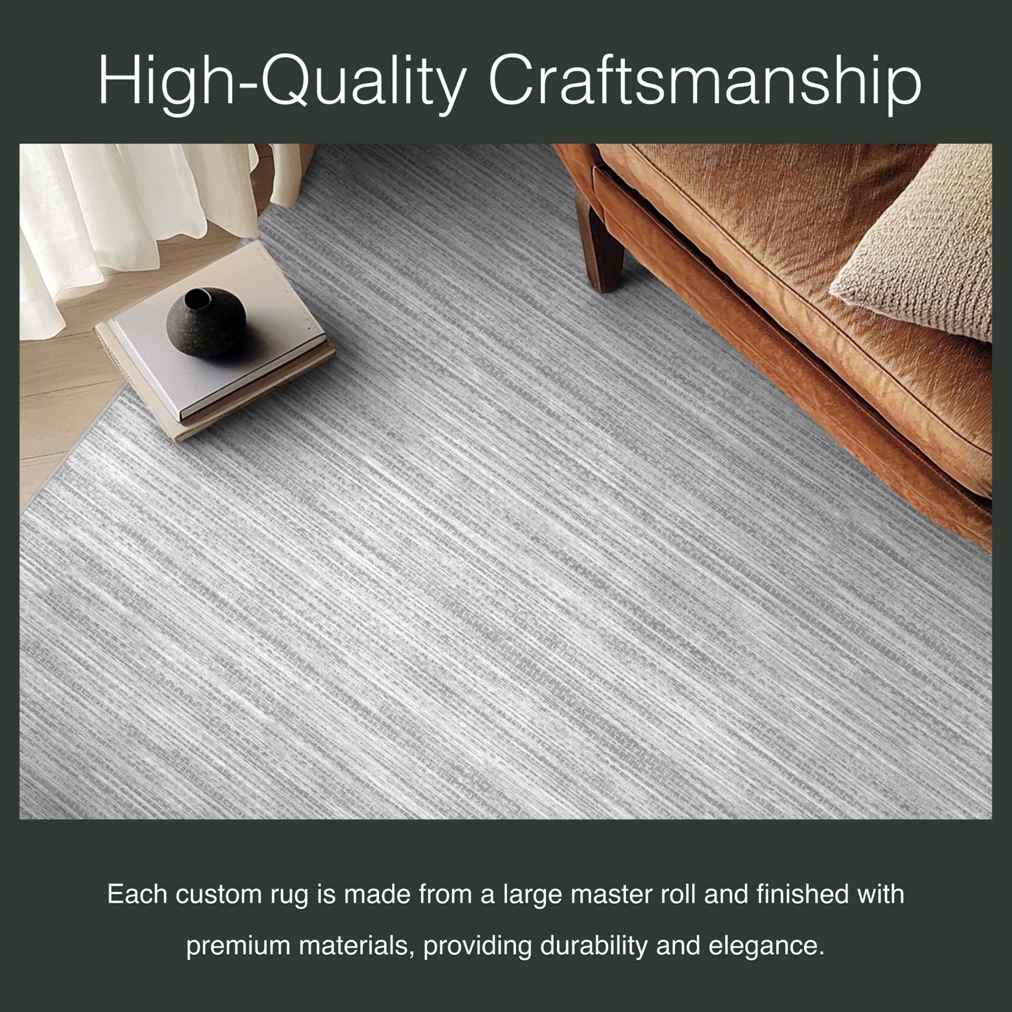 Edwin Custom Rug - Monochrome Striation , Flat Pile, Easy Clean, Customizable for Your Space、mySite、gigharbornorthrealestate