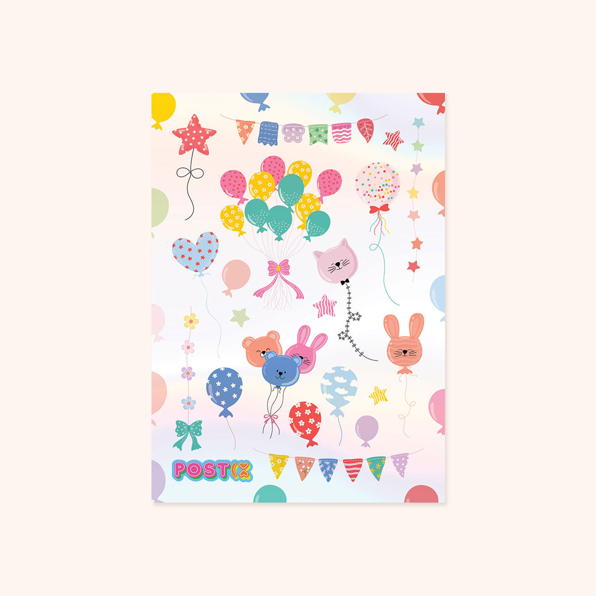  Balloon Buds A6 Hologram Sticker Sheet、mySite、ghnorth