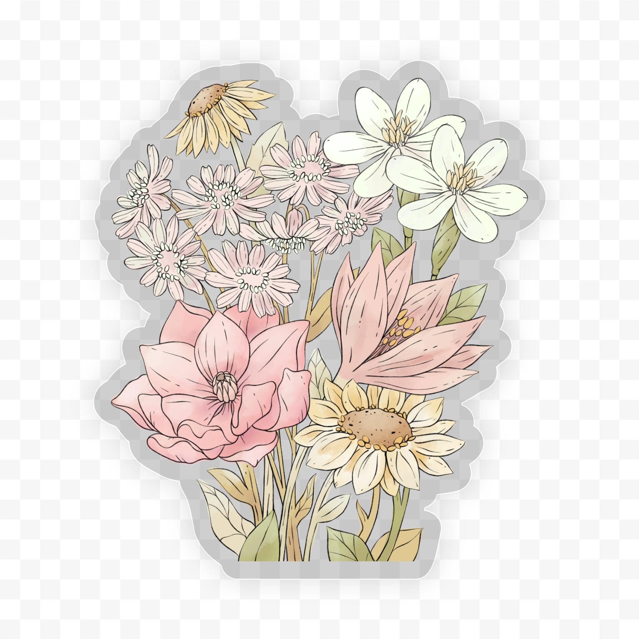  Spring Flowers Clear Sticker、mySite、elrpsem3k