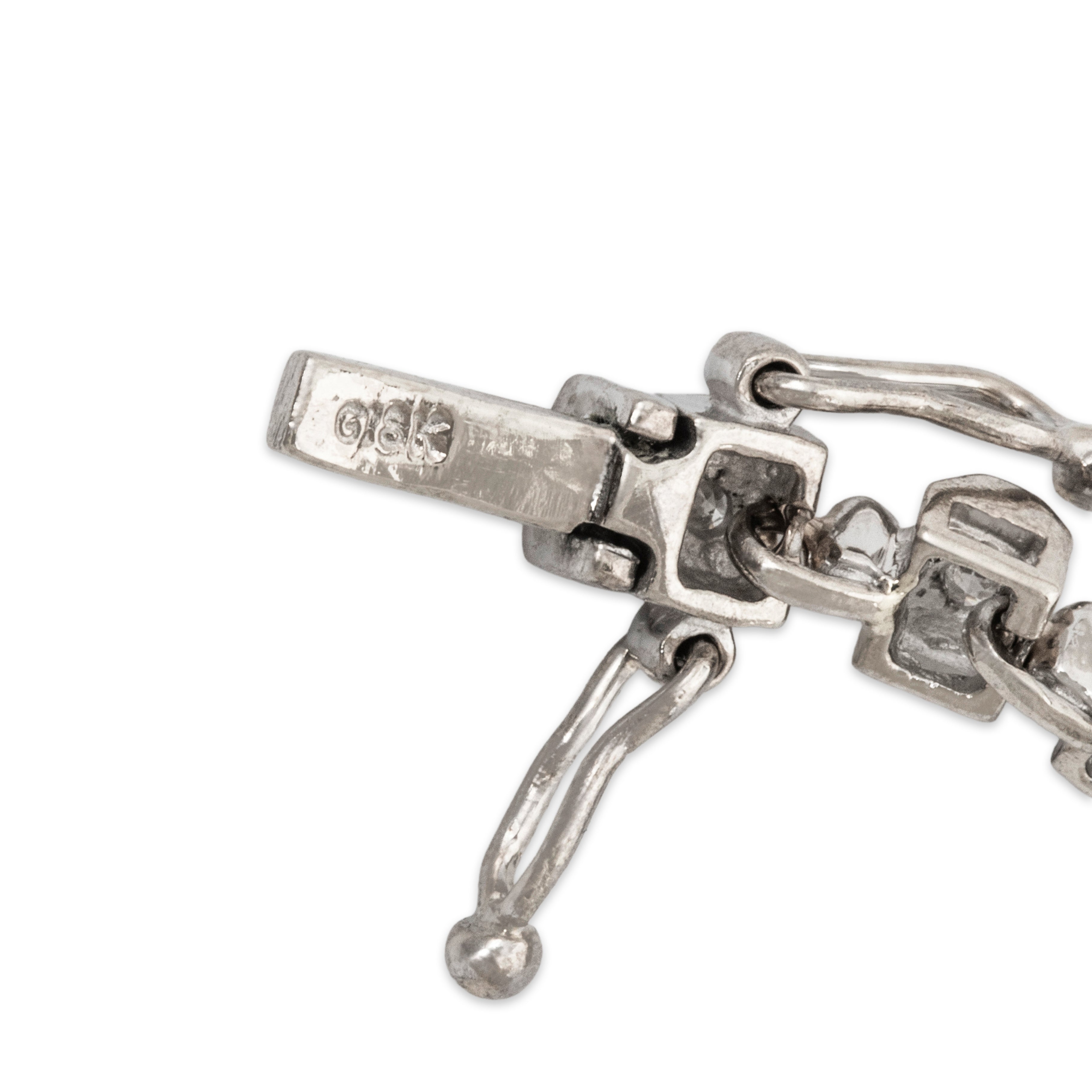 Vintage 18k White Gold 1.482cttw Diamond Timeless Link Tennis Bracelet 6.75、mySite、hinf8tx79