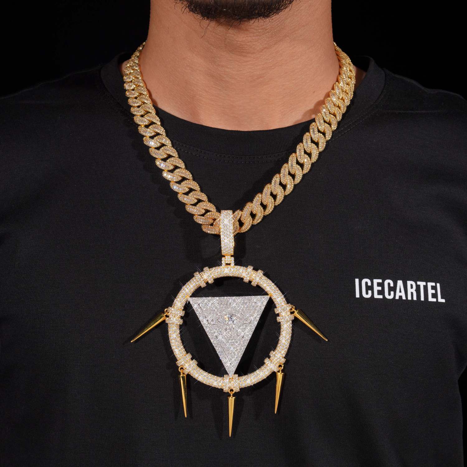 Triangle Eye Custom Moissanite Pendant 14K Gold、mySite、hinf8tx79