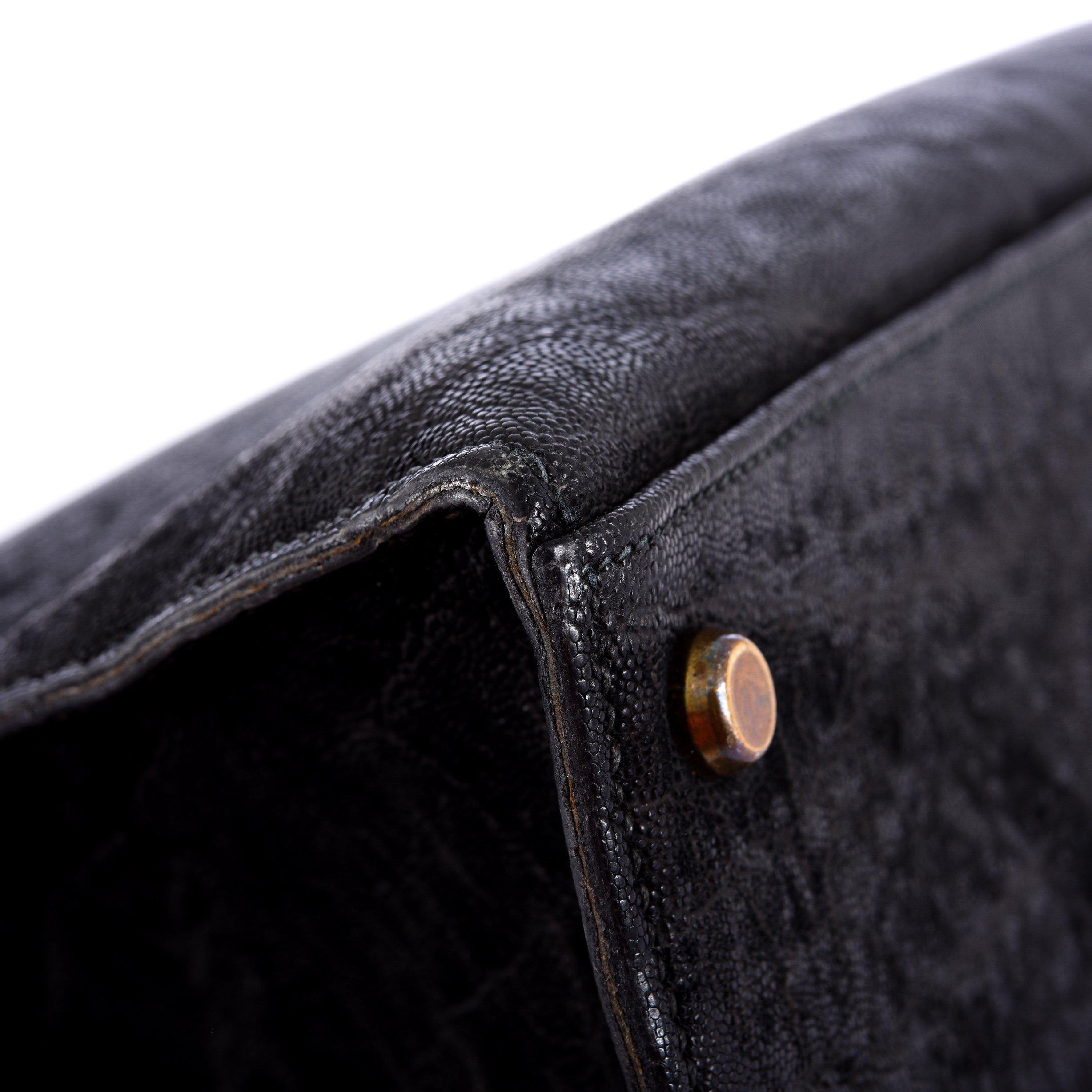 Hermès Kelly 35 Sellier Black Elephant Hide Gold Hardware、mySite、garminoutage.com