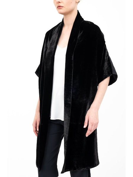 Elaine Kim Amari Shrug with Silk Contrast, Black - Final Sale、mySite、noshort
