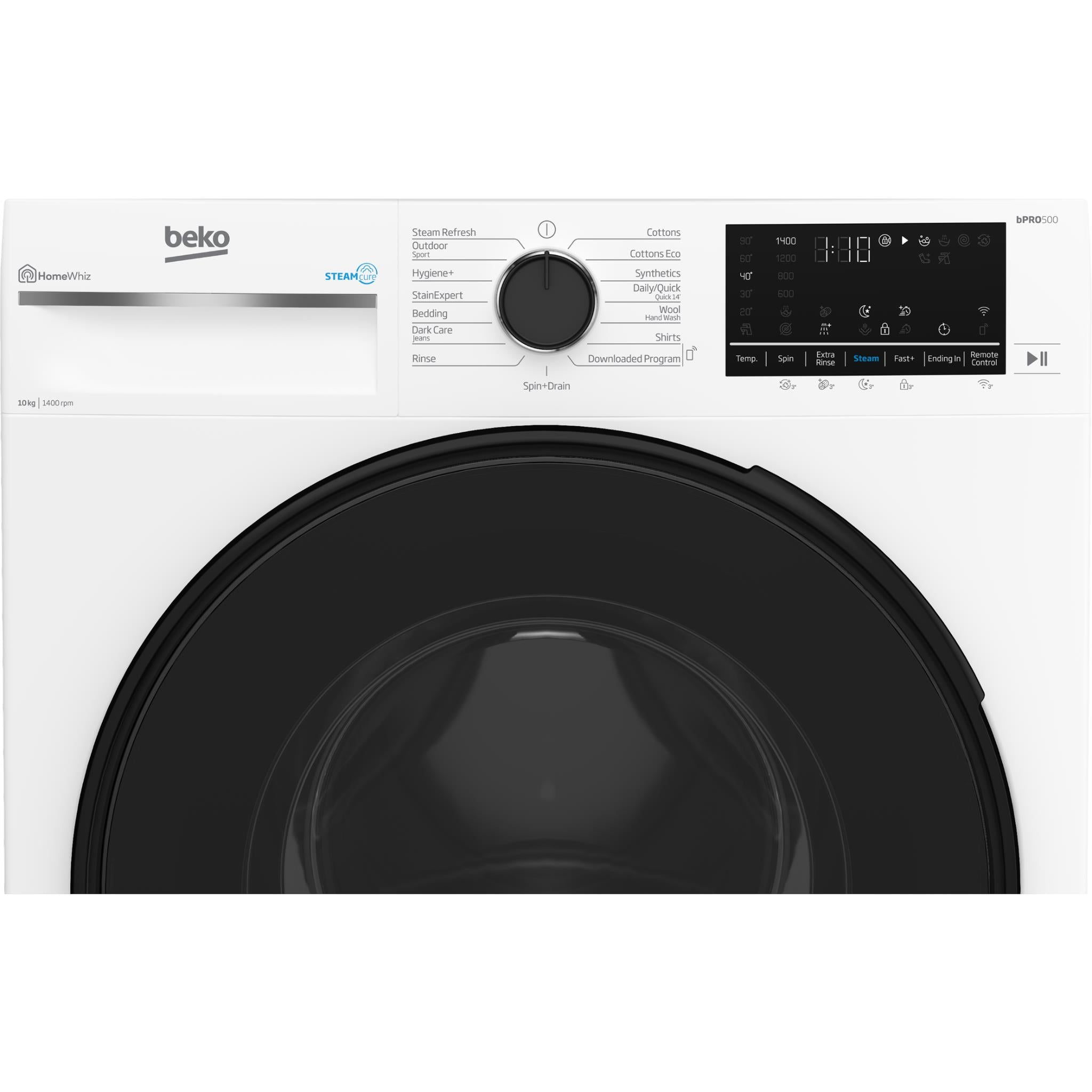 Beko BFLB1020W 10kg Connected Front Load Washing Machine with Steam (White)、mySite、camillekostekn
