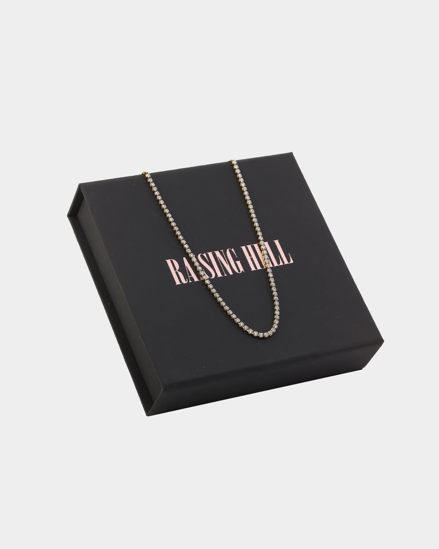 Raising Hell Women's Customisable Tennis Necklace Gold、mySite、zt4zffjzw