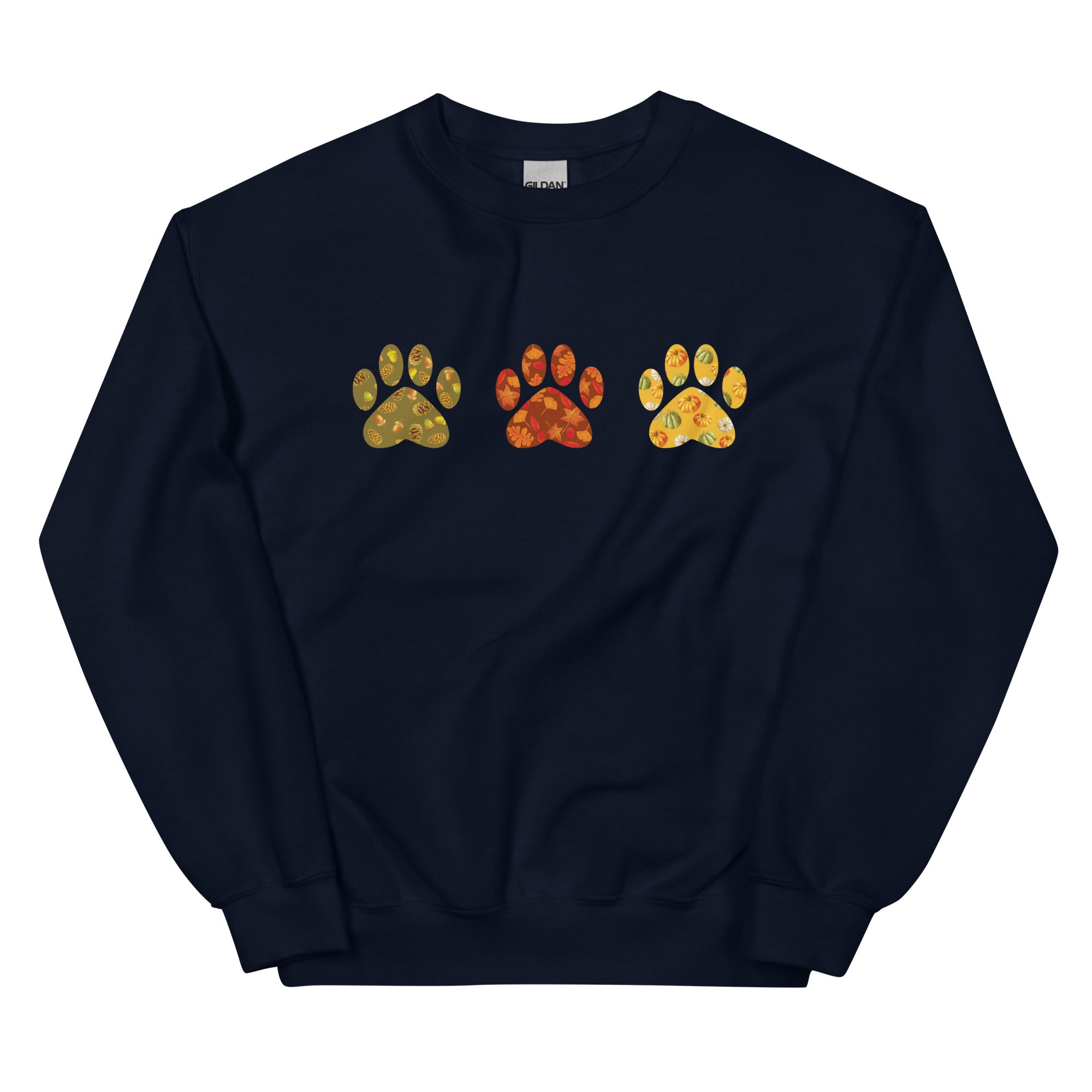 Festive Fall Paw Prints Crewneck Sweatshirt、mySite、camillekostekn