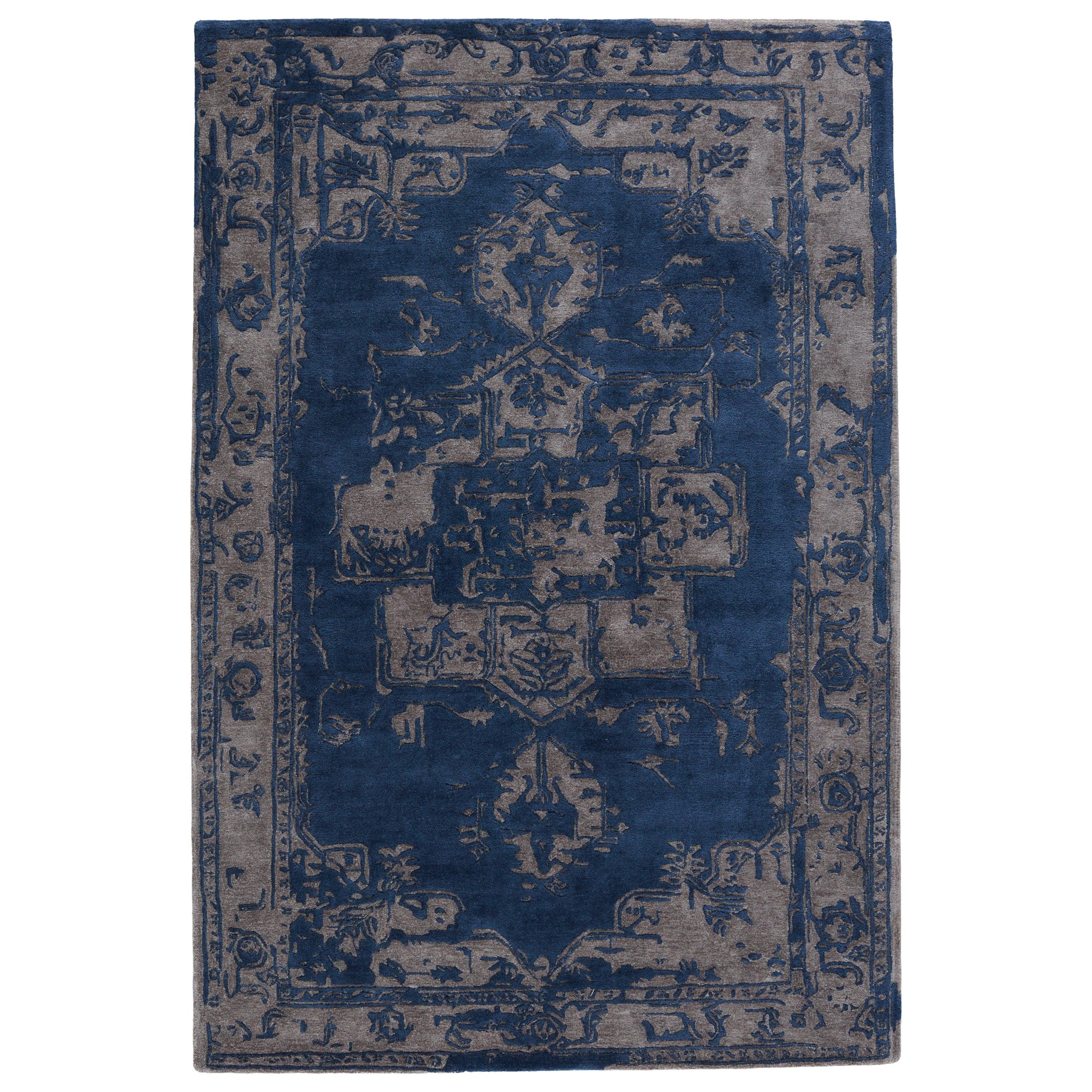 Alvea Handmade Medallion Blue Gray Area Rug、mySite、gigharbornorthrealestate