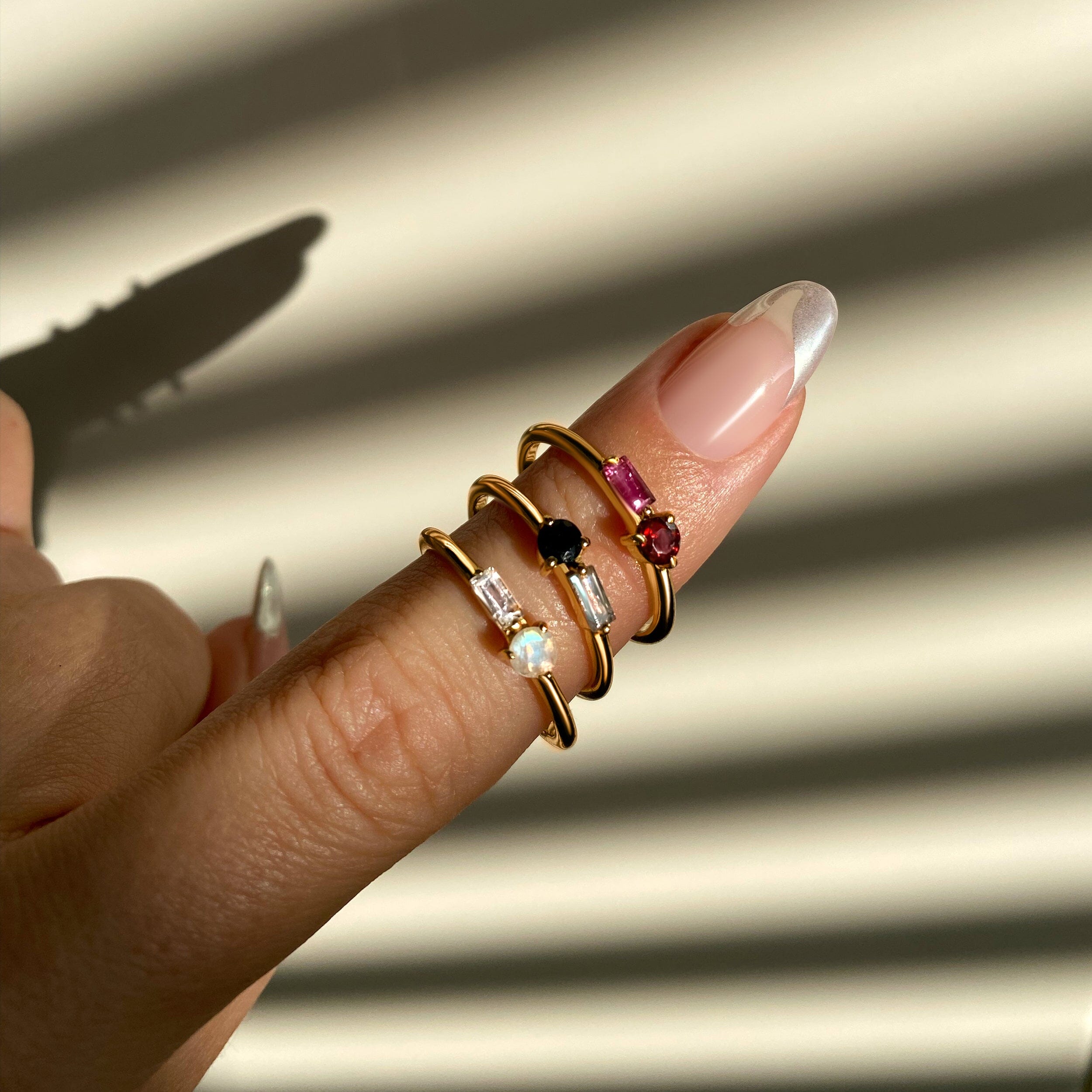 Moonstone & White Topaz Dainty Ring - Haze、mySite、hinf8tx79