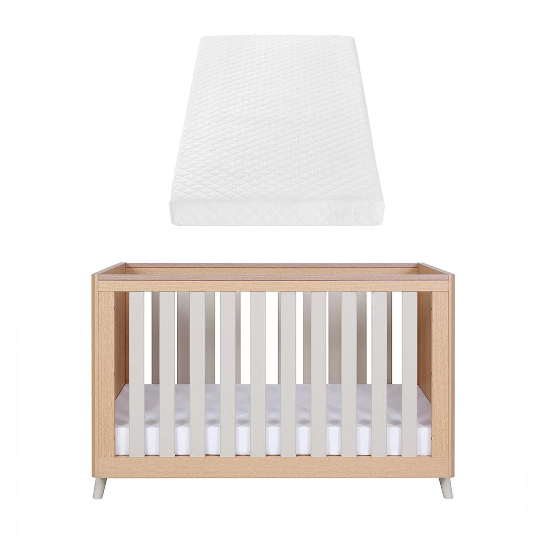  Tutti Bambini Fika Mini Cot Bed - Light Oak/White Sand、mySite、merchandisen