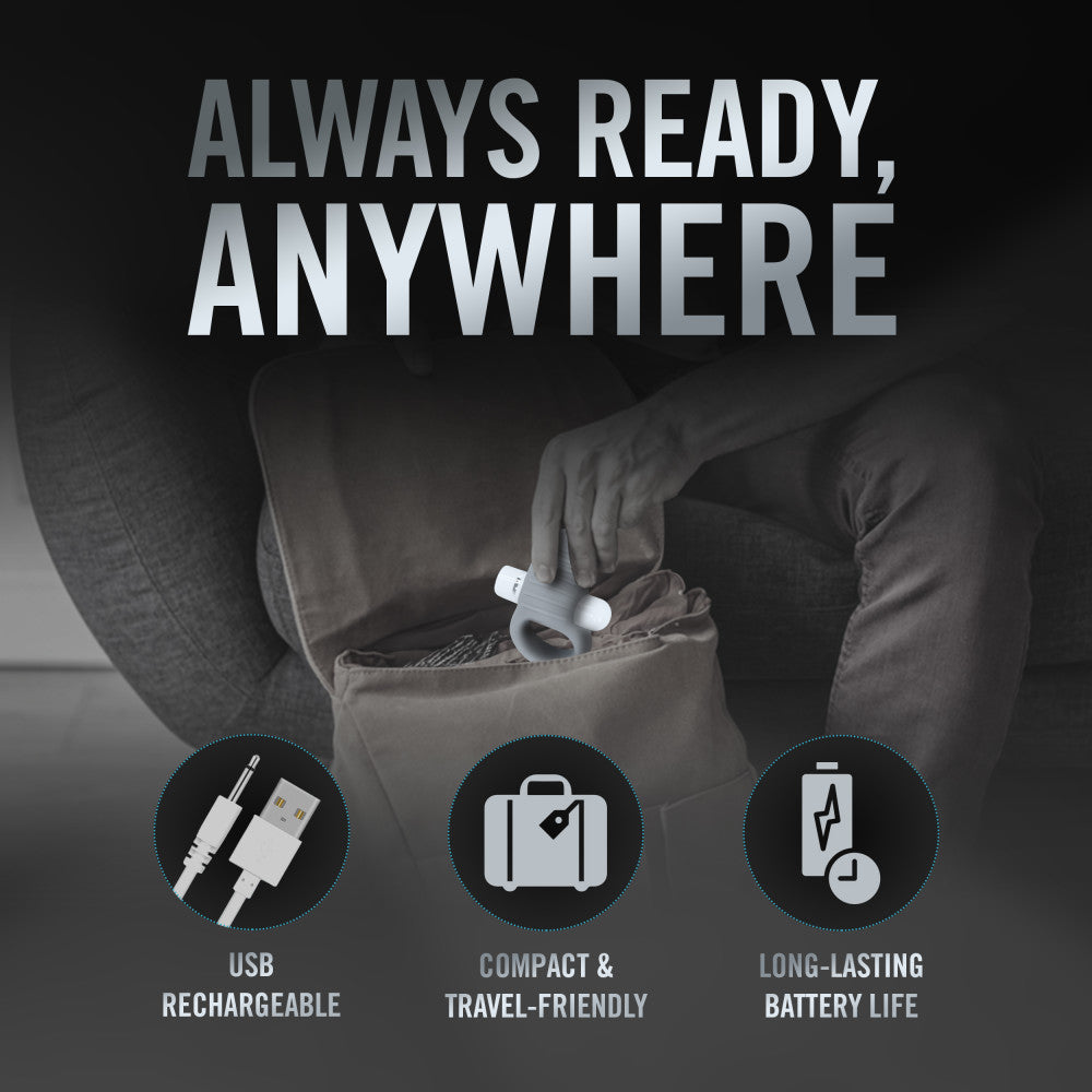 Noje By Blush® | C1 Slate: Rechargeable Vibrating Penis Ring - Made with Puria™ Silicone、mySite、bottomscart