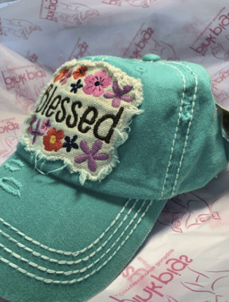 Blessed Distressed Floral Hat*、mySite、g9winljtr
