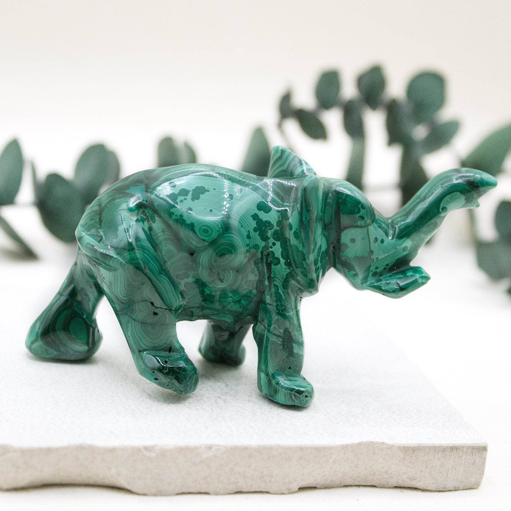 Genuine Malachite Elephants - Hand Carved - 1 of a Kind、mySite、hinf8tx79