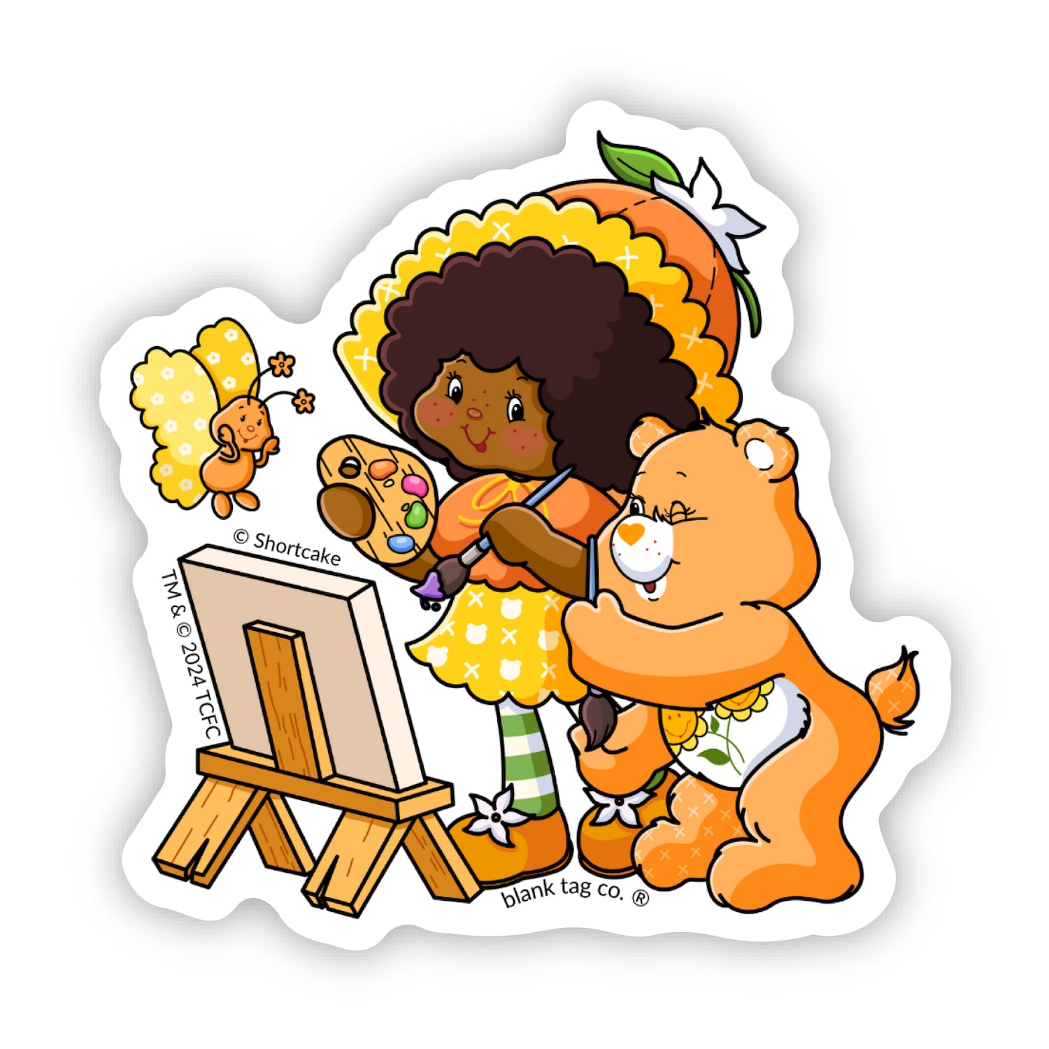  The Orange Blossom & Friend Bear Painting Vinyl Sticker Decal、mySite、ghnorth