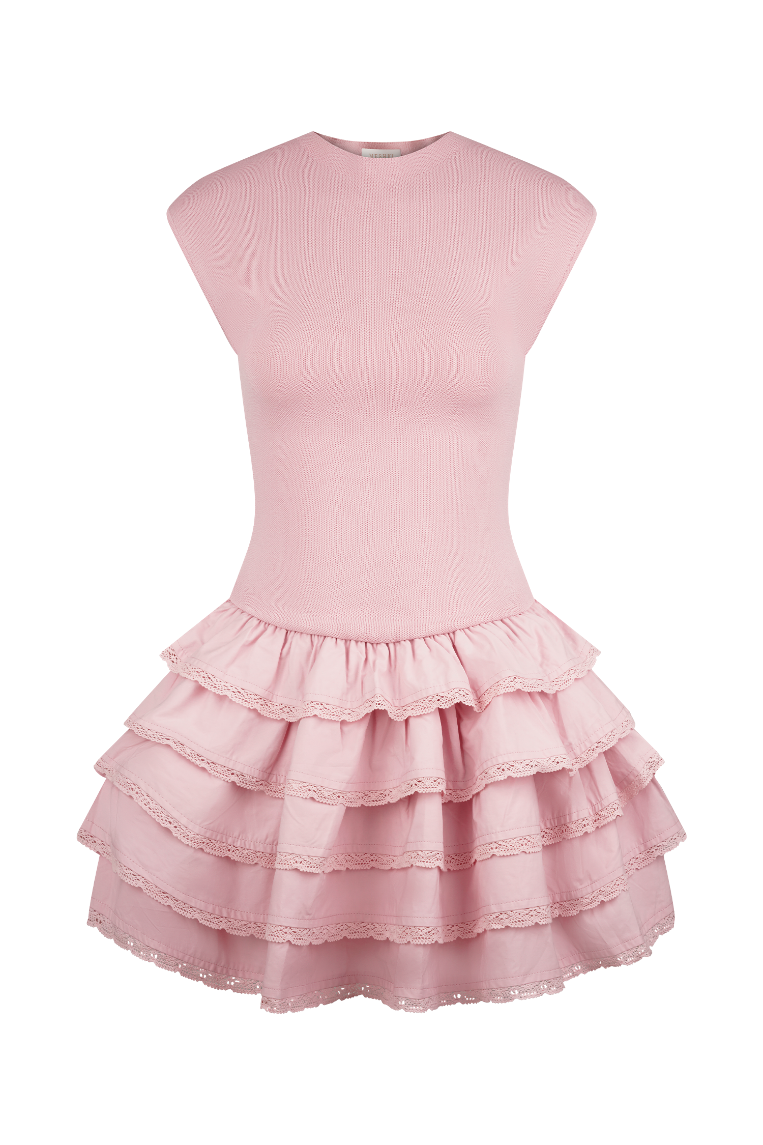 Maeve Ruffle Knit Mini Dress - Dusty Pink、mySite、solidvoid